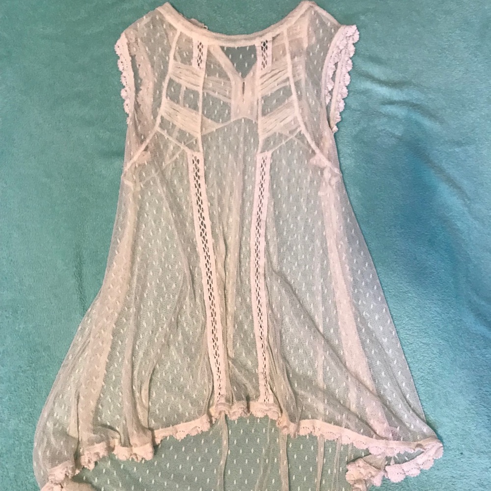 Sheer white Free People tank